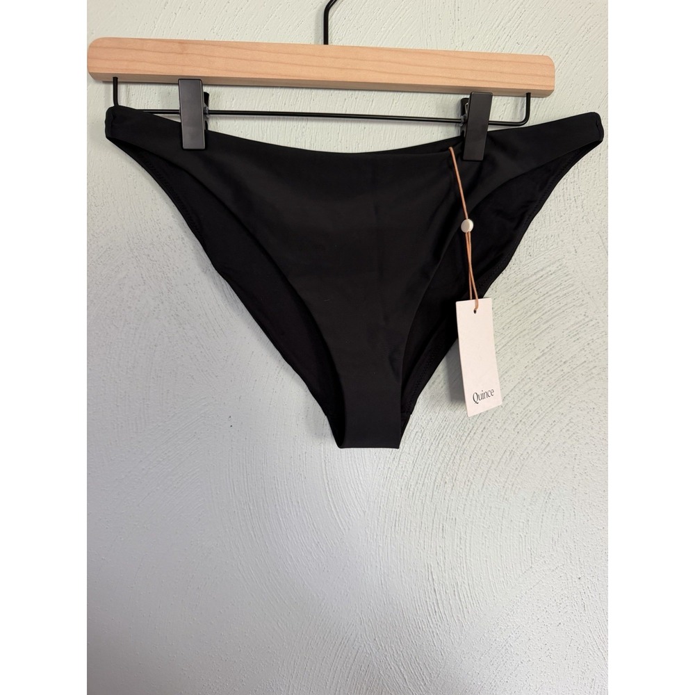 Quince Minimalist Black Bikini Bottoms Bathing Suit Swimwear Women Size M NEW